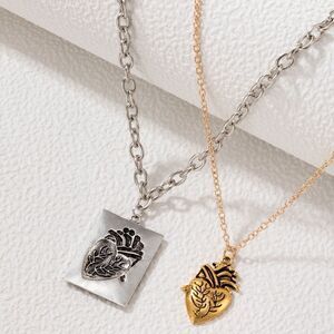 Couple Heart Hip Hop Necklace